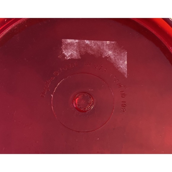 Vintage Regaline Red White Plastic Textured Acrylic Bowl MCM Cathrine Holm DEKA - Picture 4 of 4
